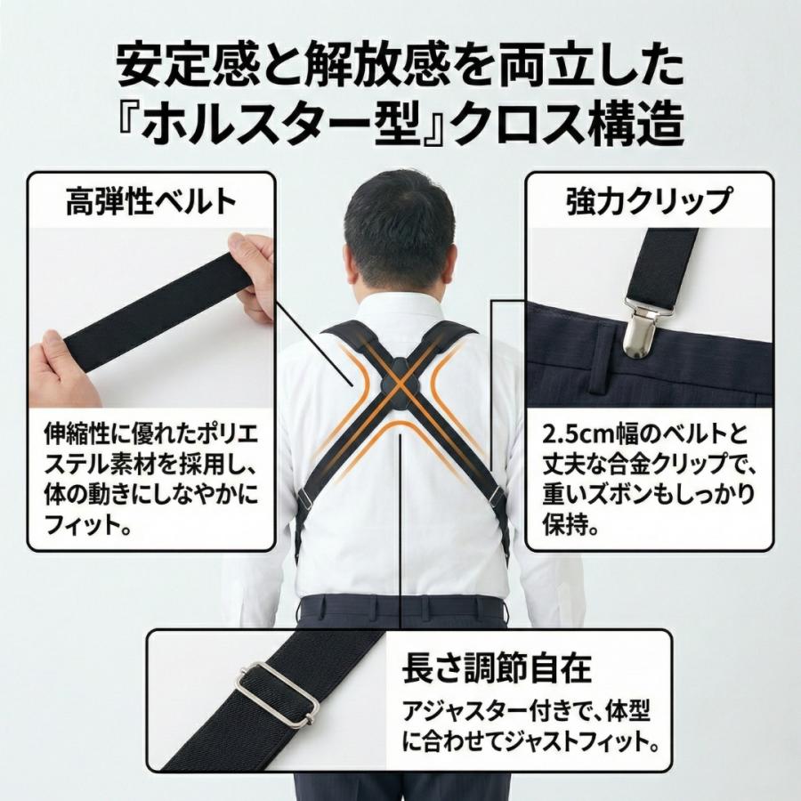 サスペンダー メンズ ホルスターサスペンダー 吊りバンド レディース スカート 幅広 レザー 金具 クリップ 男女兼用 ユニセックス おしゃれ シンプル | ブランド登録なし | 06
