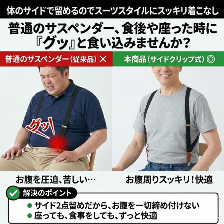 サスペンダー メンズ ホルスターサスペンダー 吊りバンド レディース スカート 幅広 レザー 金具 クリップ 男女兼用 ユニセックス おしゃれ シンプル | ブランド登録なし | 03