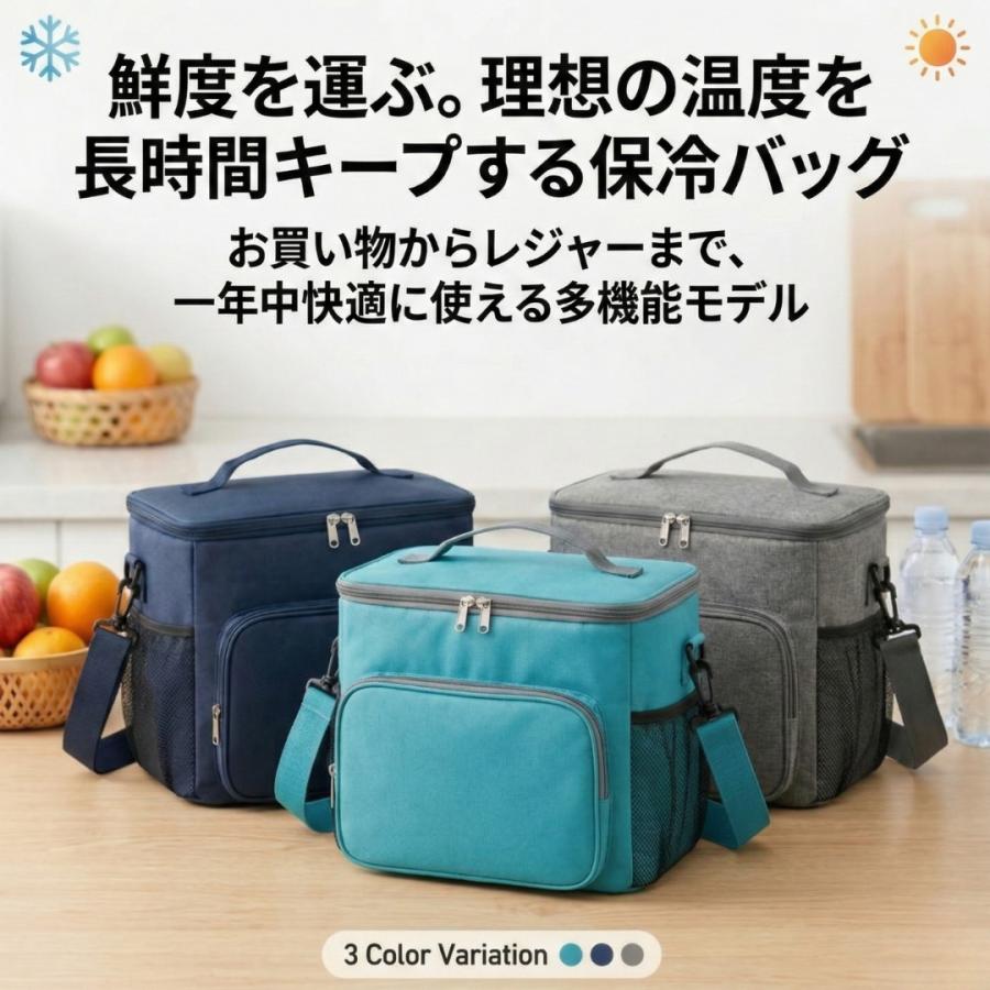 保冷バッグ クーラーバッグ 大容量 エコバッグ クーラーボックス ソフトクーラー ランチバッグ お弁当 保温バッグ トート ファスナー 小型 | ブランド登録なし | 01