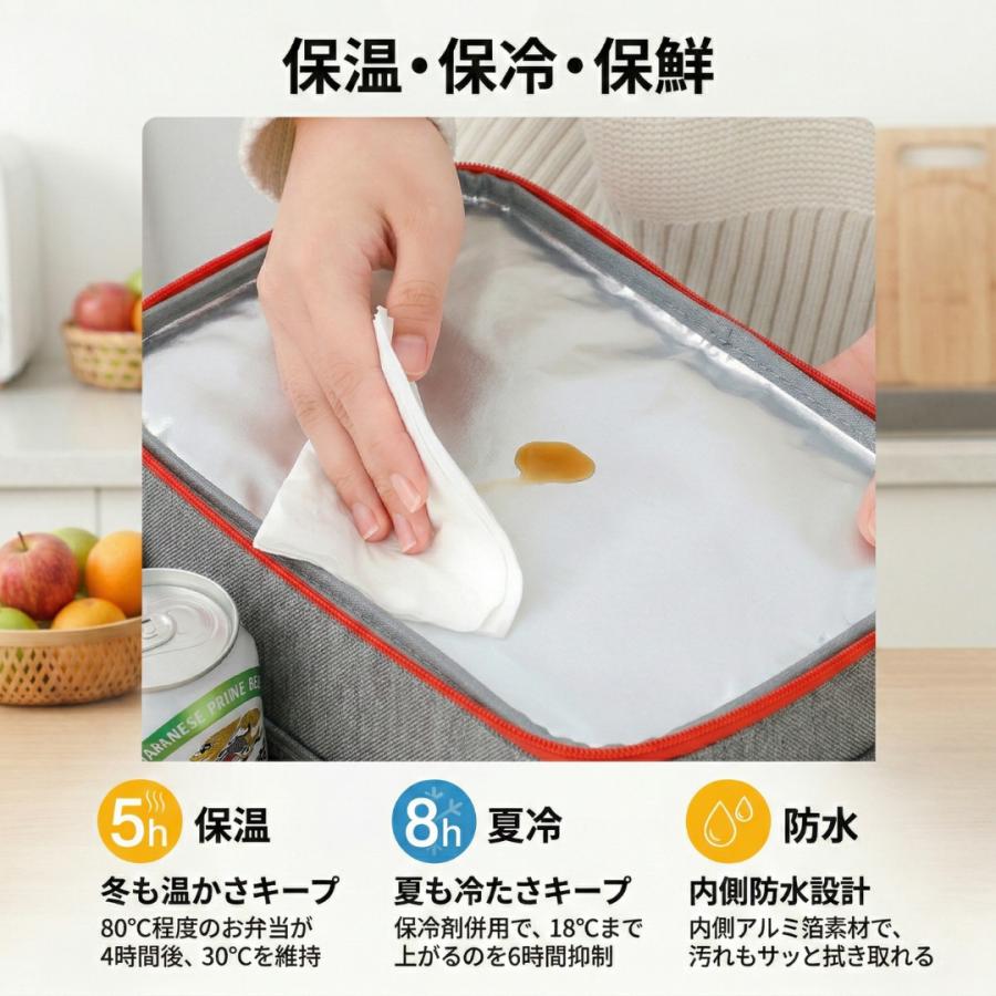 保冷バッグ クーラーバッグ 大容量 エコバッグ クーラーボックス ソフトクーラー ランチバッグ お弁当 保温バッグ トート ファスナー 小型 | ブランド登録なし | 03