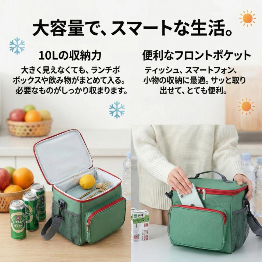 保冷バッグ クーラーバッグ 大容量 エコバッグ クーラーボックス ソフトクーラー ランチバッグ お弁当 保温バッグ トート ファスナー 小型 | ブランド登録なし | 05