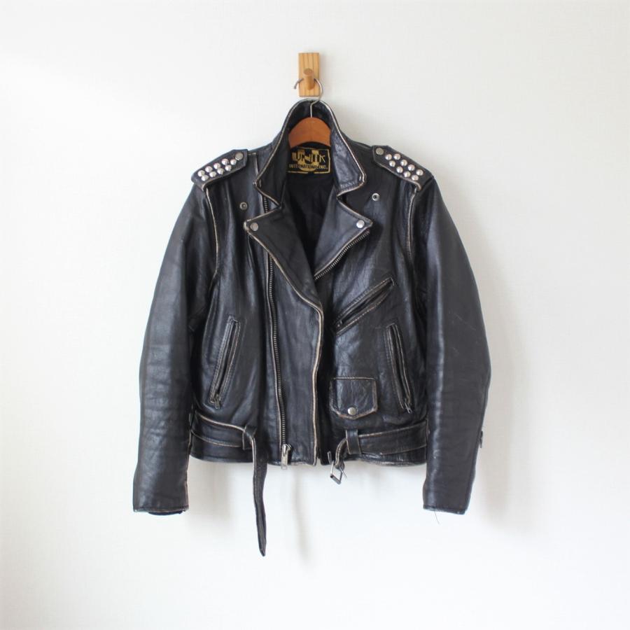 UNIK INTERNATIONAL INC ダブルライダースジャケット エッジ部分の擦れ  