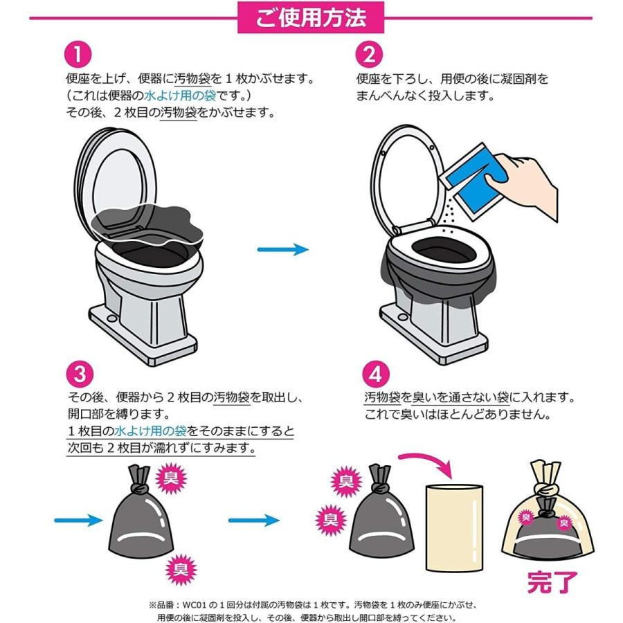 防災用品 緊急用 トイレ セット WC50（50回分×4個セット）送料無料