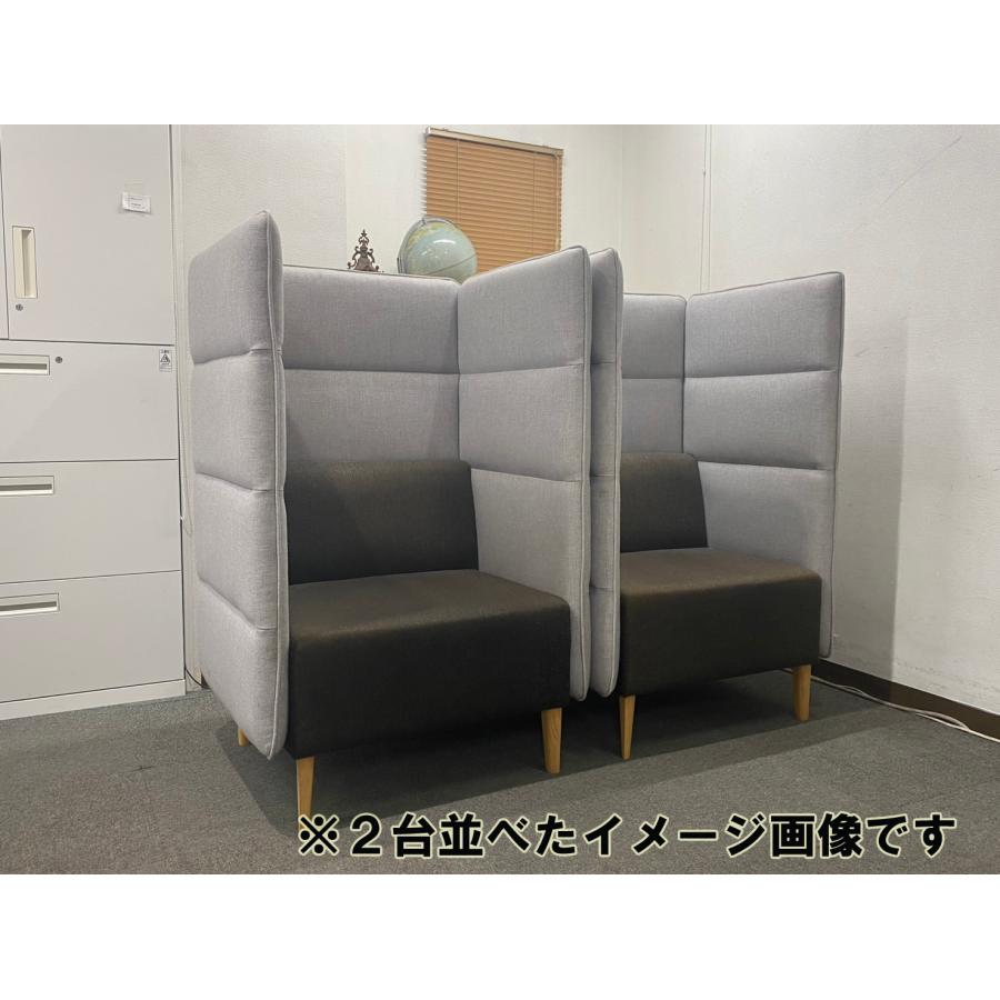 送料無料 東京地区限定パーソナルソファ パーソナルチェア ワークブース パーソナルブース W850 D750 H1300 個別ブース 中古の画像