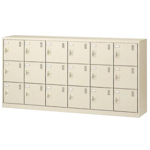 18人用 シューズボックス シューズロッカー スチールロッカー 下駄箱 靴箱 ６列３段 錠なし 完成品 新品 オフィス 家具