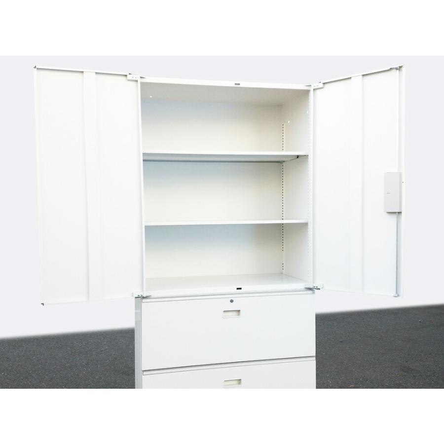 イトーキ シンライン 上下書庫 両開き書庫 ラテラル書庫 キャビネット ユニット書庫 スチール書庫 中古オフィス家具_4