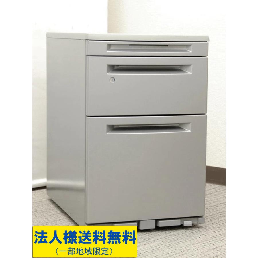 中古　オカムラ　インサイドワゴン　インワゴン　デスクワゴン　サイドキャビネット　3段　サイドワゴン　3段キャビネット　引き出し3段　ラッチ3段　ラッチ付　サイドワゴン　3段キャビネット　鍵付　各1台　愛知県 一宮市 名古屋 稲沢 江南 岩倉 岐阜 羽島 各務ヶ原 三重 愛知 グッドプライス一宮 送料無料】 スリムインキャビネット デスク下ワゴン 3段 オフィス