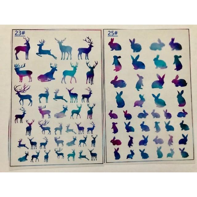 レジン 封入用 イラストシート 透明シート グラデーション うさぎ イルカ 猫 鹿 鳥 蝶々 6枚セット デコ パーツ 素材 Op 415 おっぽハウス ヤフー店 通販 Yahoo ショッピング