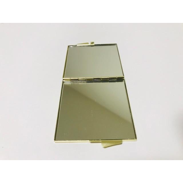 デコ土台付き コンパクトミラー 鏡 四角形 正方形　ゴールド｜oppohouse｜02