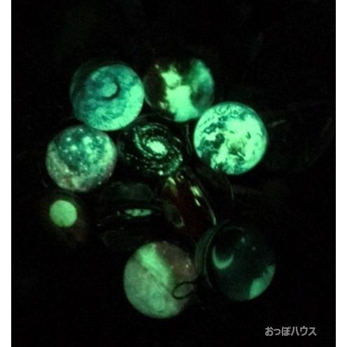 アクセサリー ガラスボール チャーム 2個セット (7)ブラックホール