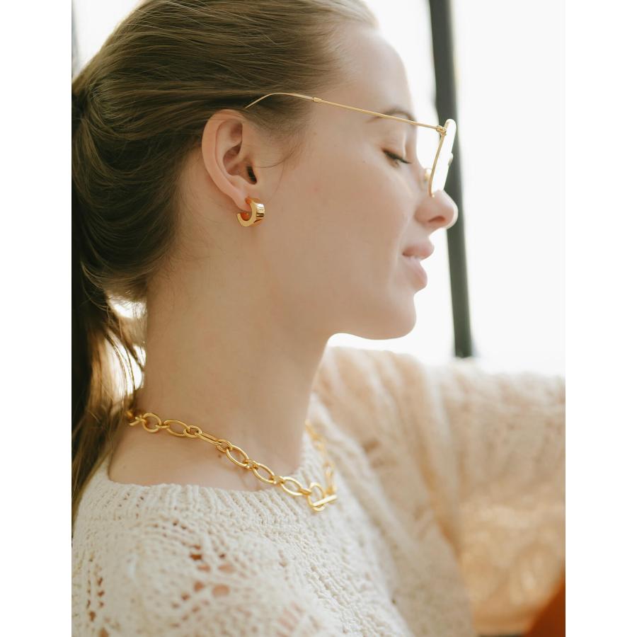 Ops. K18ゴールドピアス Ops. ピアス 18金 K18 ゴールド フープ レディース 淡水パール