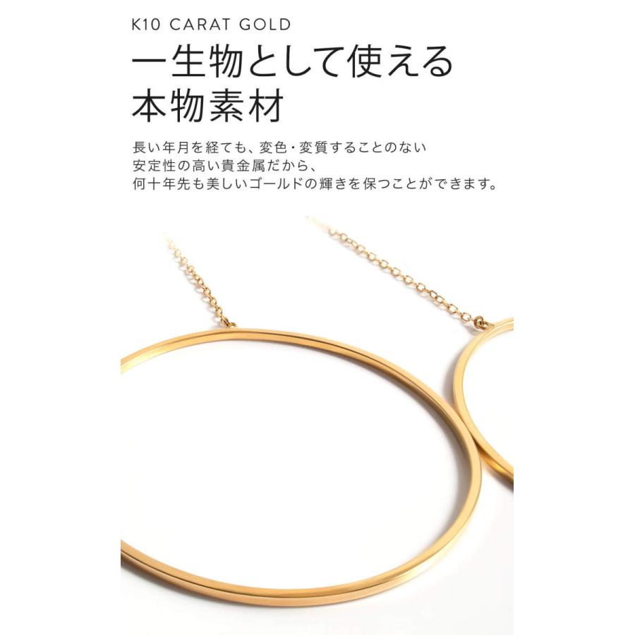 爆買 ピアス レディース ドラマ衣装協力 チェーンフープピアス 大きめ フープピアス 華奢 deneb デネブ k10 揺れる 10金 10k  シルバー925 金属アレルギの画像