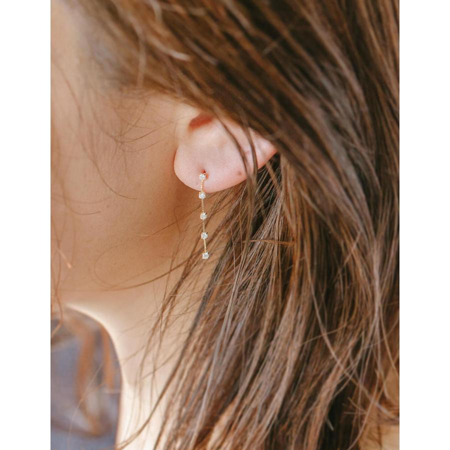 Ops. ピアス レディース チェーンピアス 甲府 5連 ダイヤ 0.3ct Ops. ピアス レディース チェーンピアス 甲府 5連 ダイヤ 0.3ct