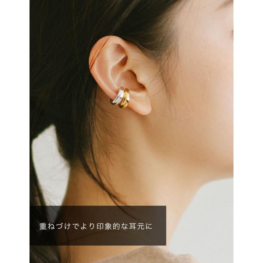 爆買 ピアス レディース silver925 シルバー925 18k 18金 ゴールド イヤーカフス イヤカフ ノンホールピアス イヤーカフ  金属アレルギー対応  ボリューの画像