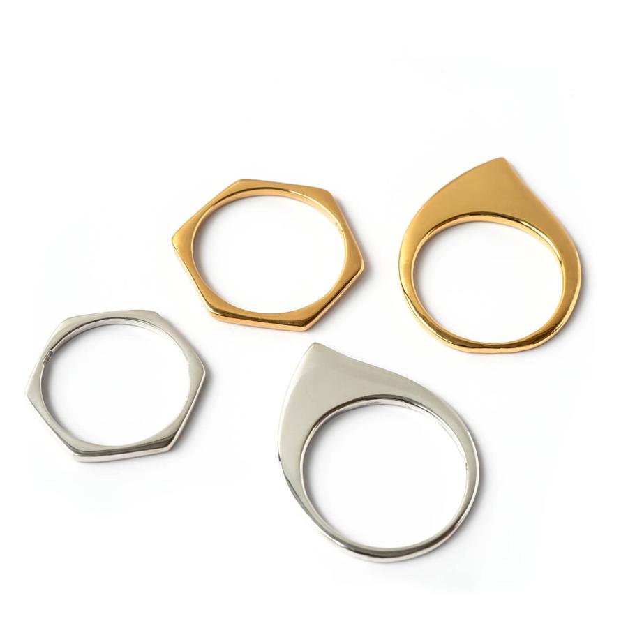 ゴールド　18mm シルバー925 18k 07サイズ同 Ops. 雑誌 衣装協力 リング ゴールド 指輪 シルバー k18