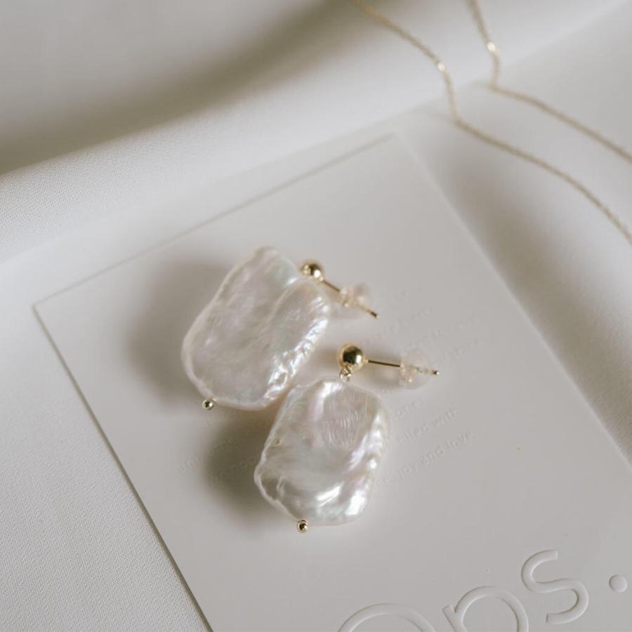 Ops. ピアス レディース 10k パール 淡水パール バロック【PUTTES 