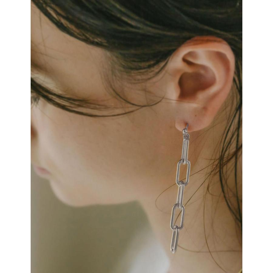 配信中チェーンピアスオーダー承ります(^^)★欠品色はごめんなさい ステンレス素材 オニキス付き フープピアス チェーンピアス