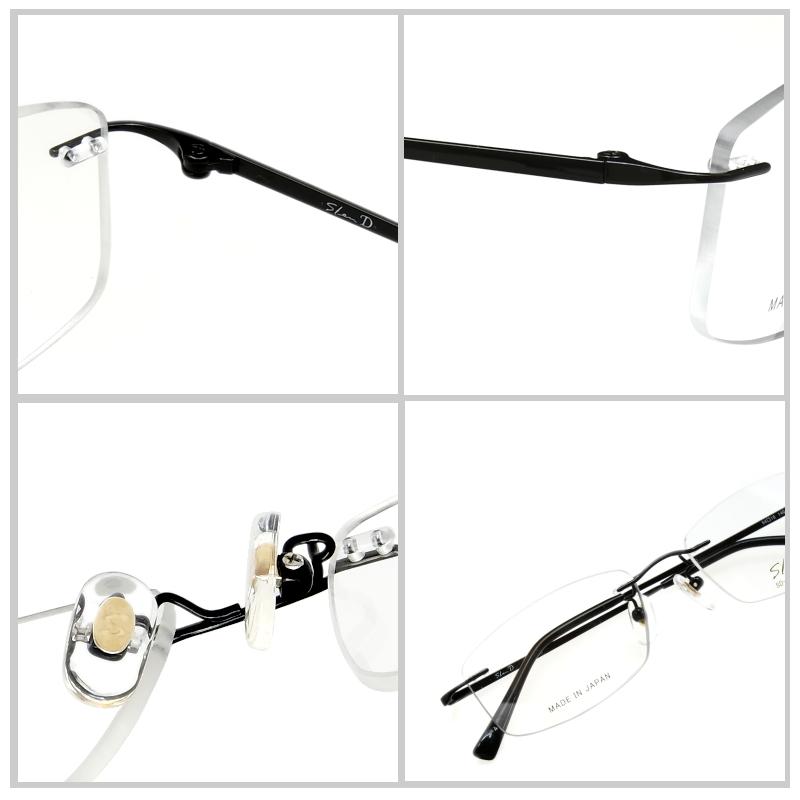 100%品質保証 Slen D (スレンディー) SD-326 C-4 ブラック フチなし チタン 日本製 メガネ 伊達メガネ 度なし度付き対応