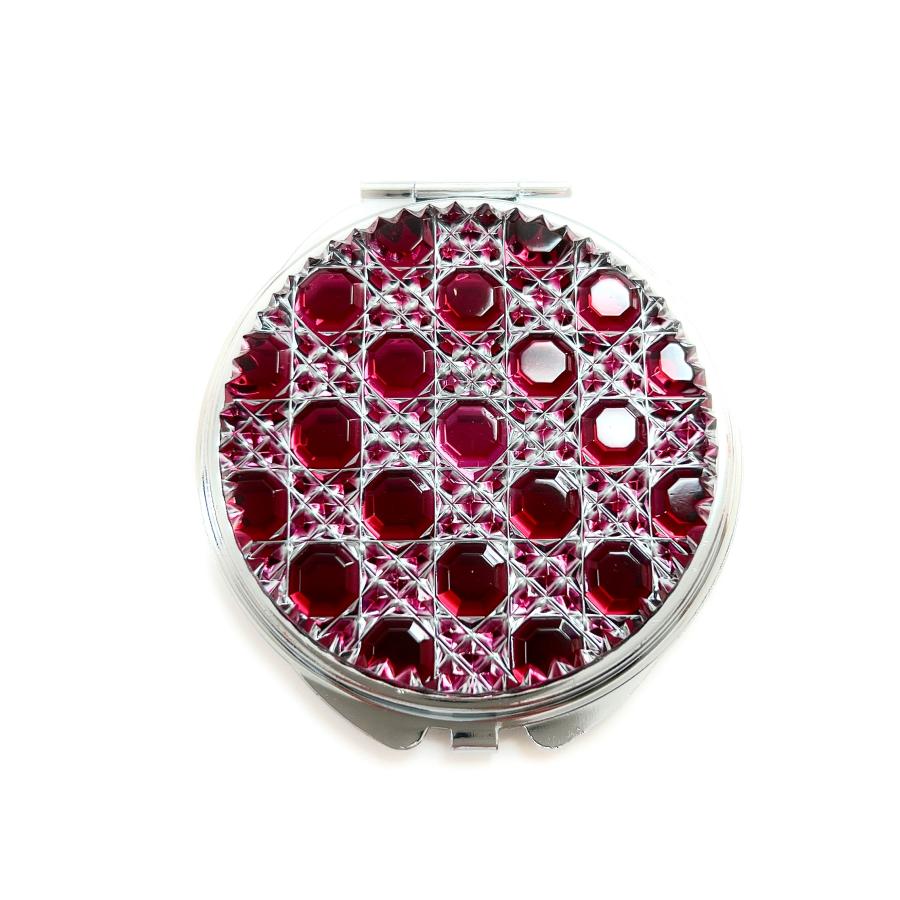 東京切子コンパクトミラー 光籠目　 ~Ruby〜　ルビー　Sivler |  | 02