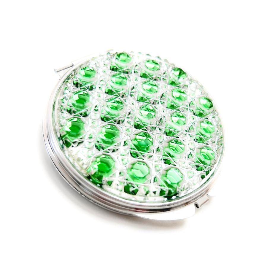 東京切子コンパクトミラー 光籠目  ~Emerald〜 エメラルド  Silverの画像