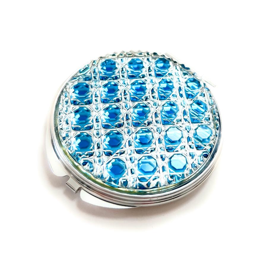 東京切子コンパクトミラー 光籠目 ~Sapphire〜 サファイア〜  Silverの画像
