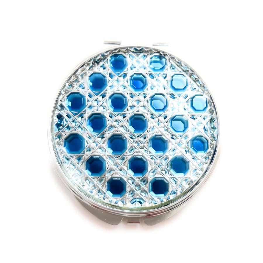 東京切子コンパクトミラー 光籠目 ~Sapphire〜 サファイア〜  Silverの画像