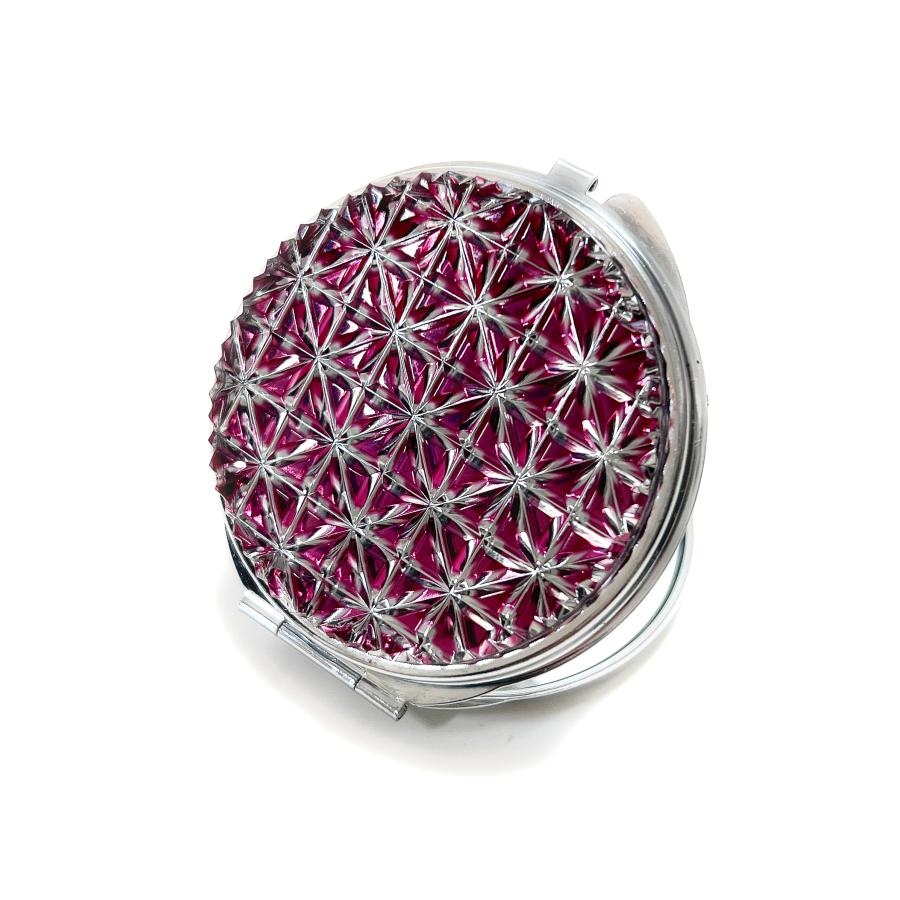 東京切子コンパクトミラー　麻乃葉　 Silver ~Ruby〜　ルビー |  | 06