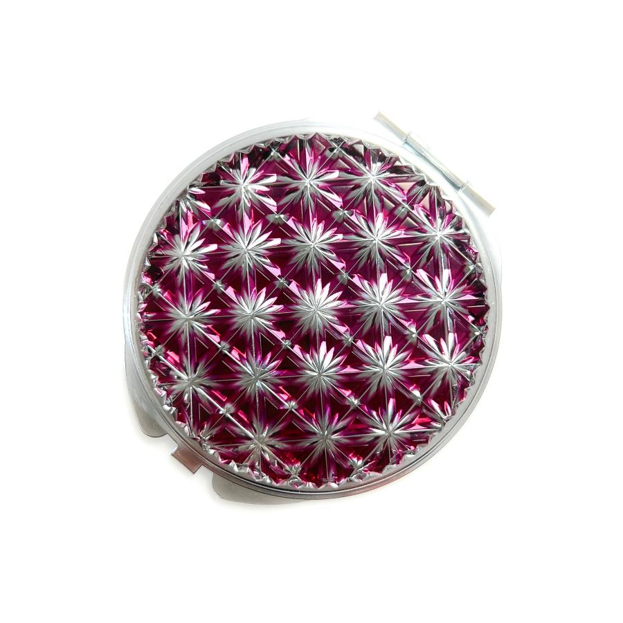 東京切子コンパクトミラー　麻乃葉　 Silver ~Ruby〜　ルビー |  | 01