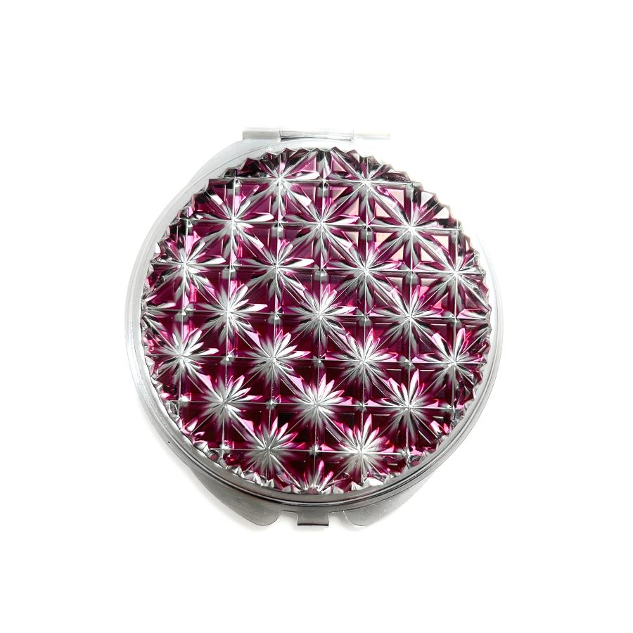 東京切子コンパクトミラー　麻乃葉　 Silver ~Ruby〜　ルビー |  | 02