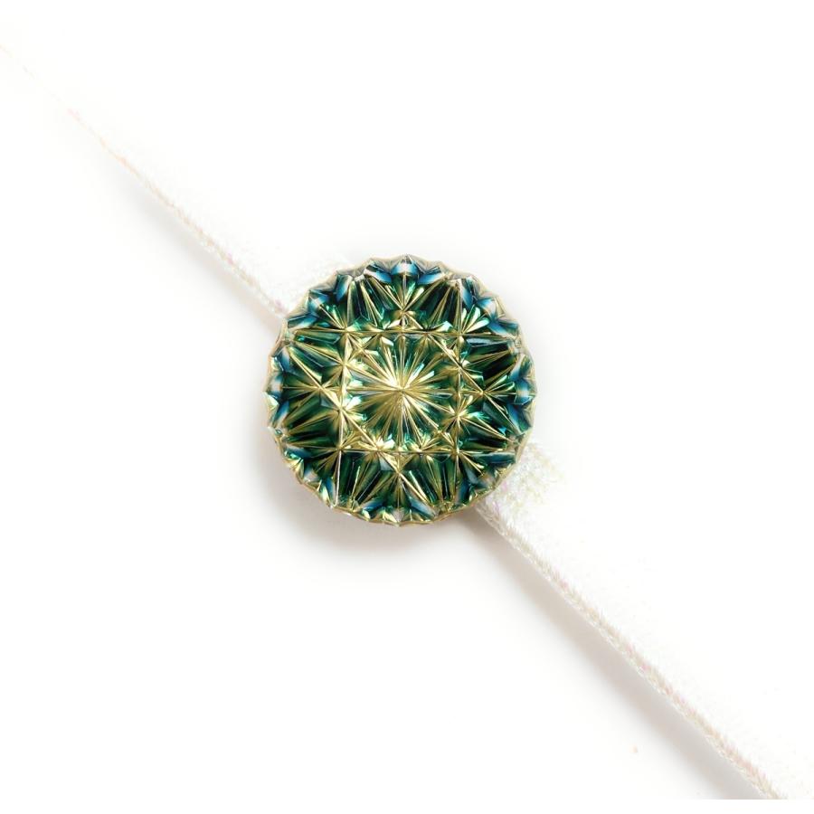 東京切子帯留め　ひまわり　ダークブルー・ゴールド |  | 01