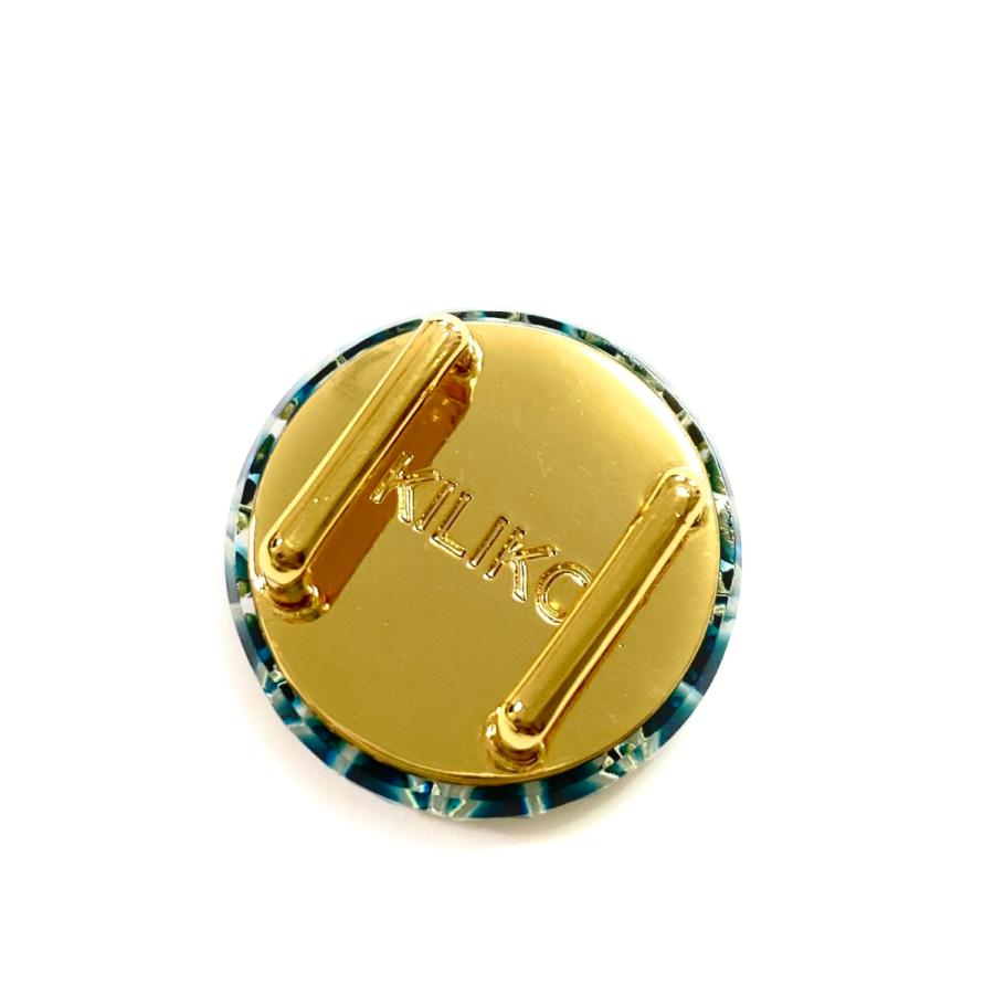 東京切子帯留め　ひまわり　ダークブルー・ゴールド |  | 04