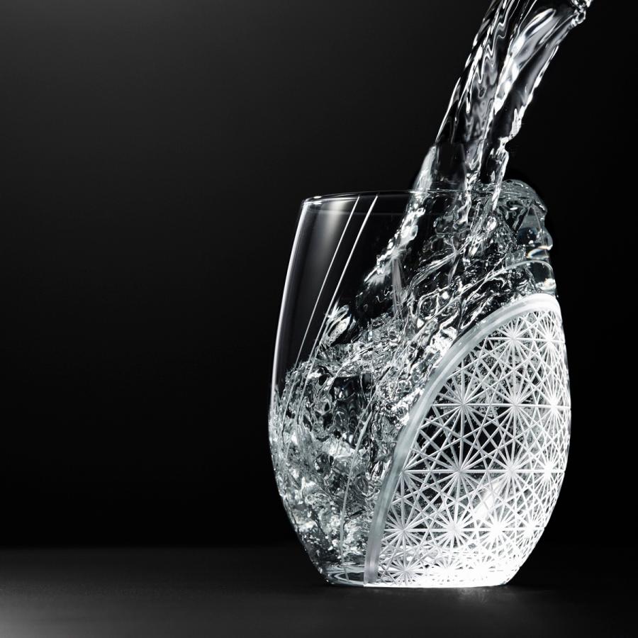羽衣　-　東京切子(花切子）ワイングラス　菊繋ぎ | 
