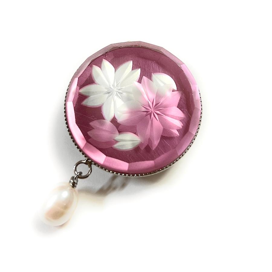 東京切子（花切子）帯留め　桜絵巻　〜さくらえまき〜 |  | 01