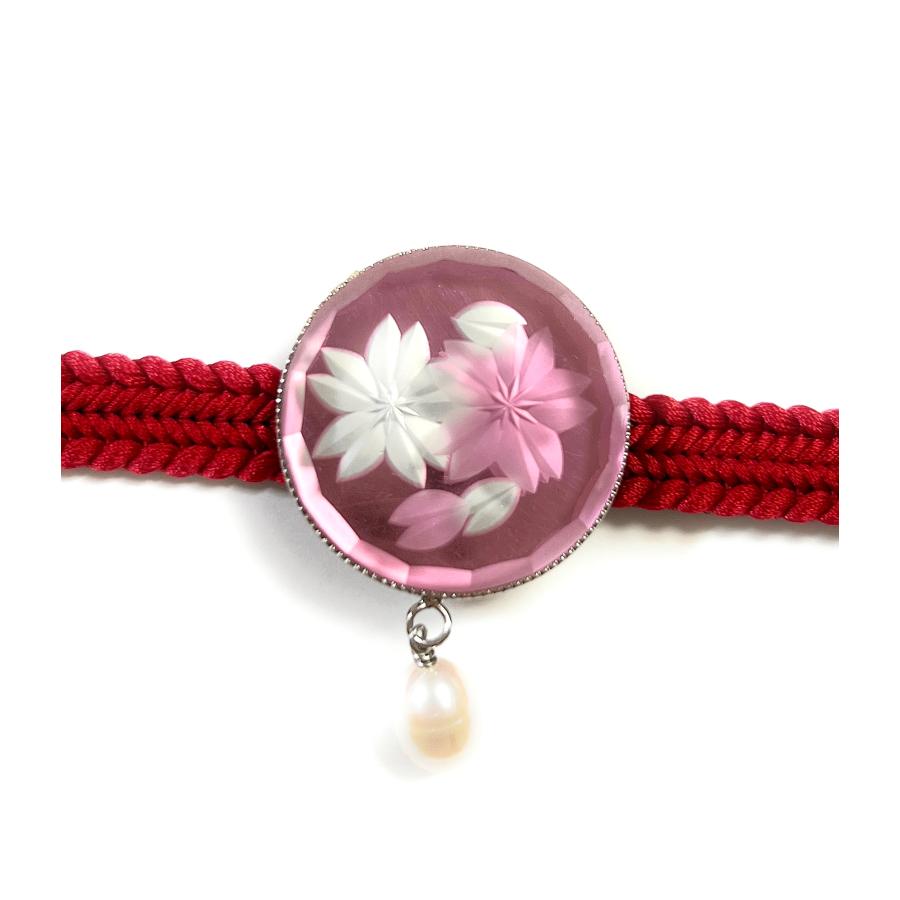 東京切子（花切子）帯留め　桜絵巻　〜さくらえまき〜 |  | 04