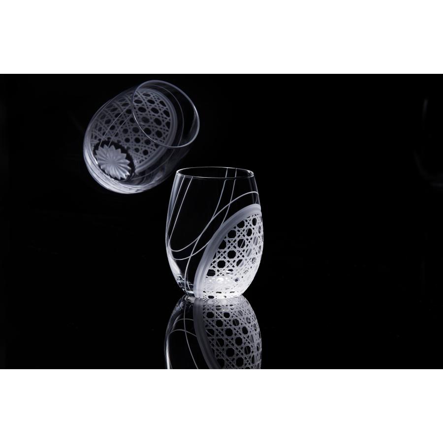 「未来を切り開く吉祥紋」　羽衣-東京切子(花切子）ワイングラス　しあわせ籠目 |  | 02