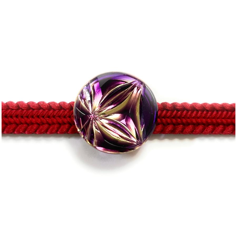 東京切子帯留め　雅七宝　〜みやびしっぽう〜　パープル・ゴールド |  | 03