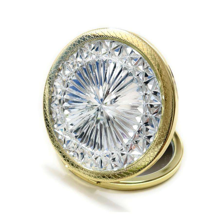 東京切子コンパクトミラー 　輝菊〜かがやきぎく〜　　エジプシャンゴールド　Queen | 