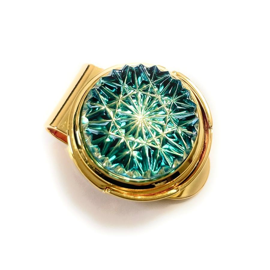 東京切子ゴルフマーカー　ひまわり　ダークブルー・ゴールド | 