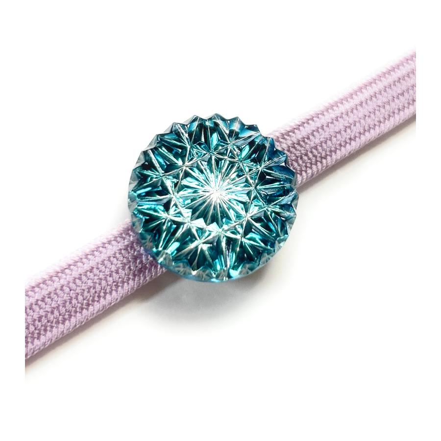 東京切子帯留め　ひまわり　ダークブルー |  | 02