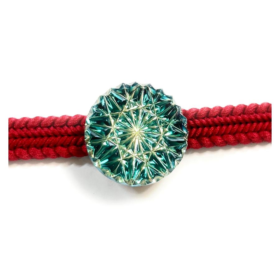 東京切子帯留め　ひまわり　ダークブルー・ゴールド | 