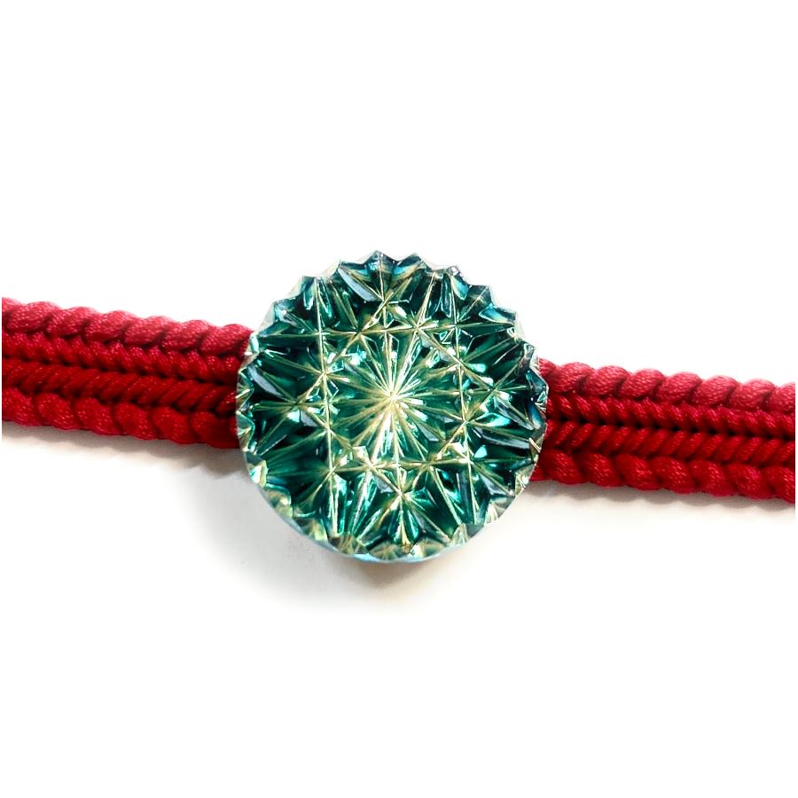 東京切子帯留め　ひまわり　ダークブルー・ゴールド |  | 02