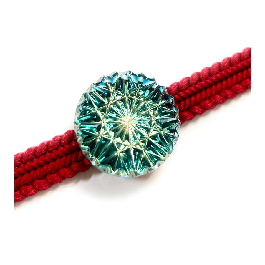 東京切子帯留め　ひまわり　ダークブルー・ゴールド |  | 03