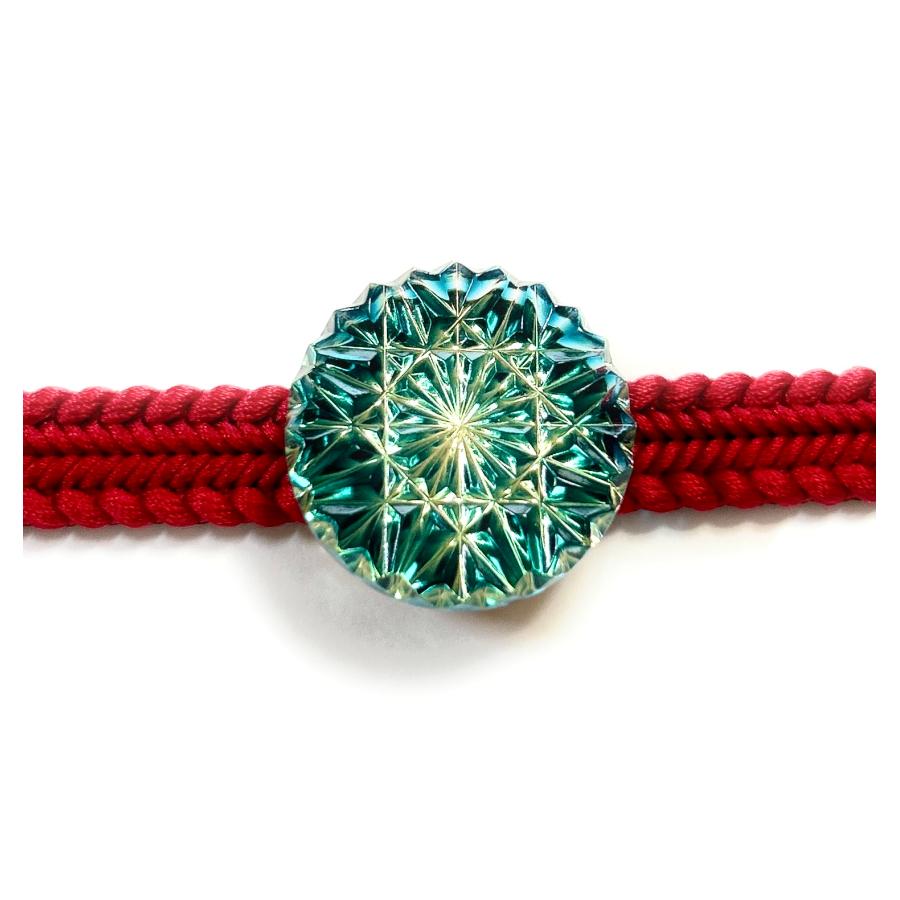 東京切子帯留め　ひまわり　ダークブルー・ゴールド |  | 04