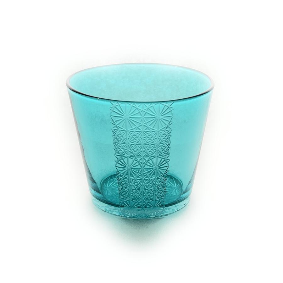 「拡大反射を愉しむ」東京切子（花切子）グラス　Professor 　空色 | 
