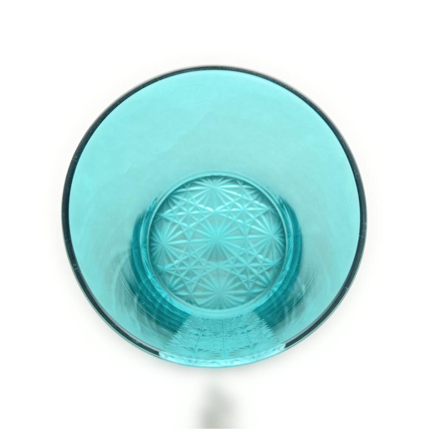 「拡大反射を愉しむ」東京切子（花切子）グラス　Professor 　空色 |  | 01