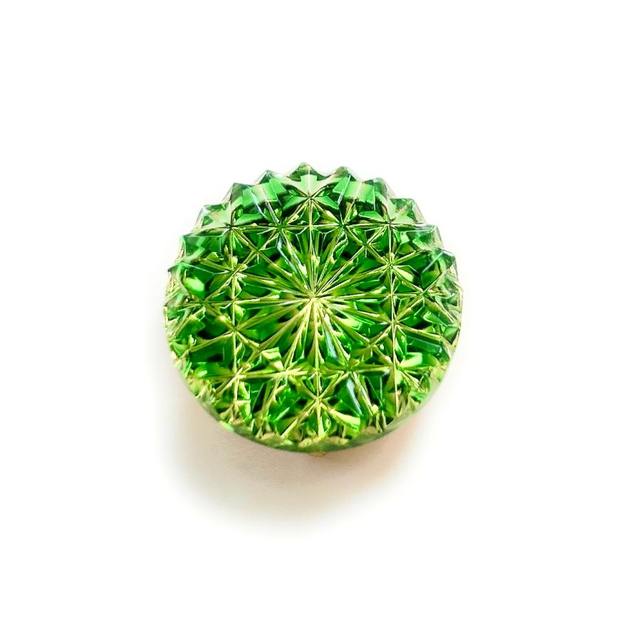 東京切子帯留め　ひまわり　グリーン・ゴールド |  | 02