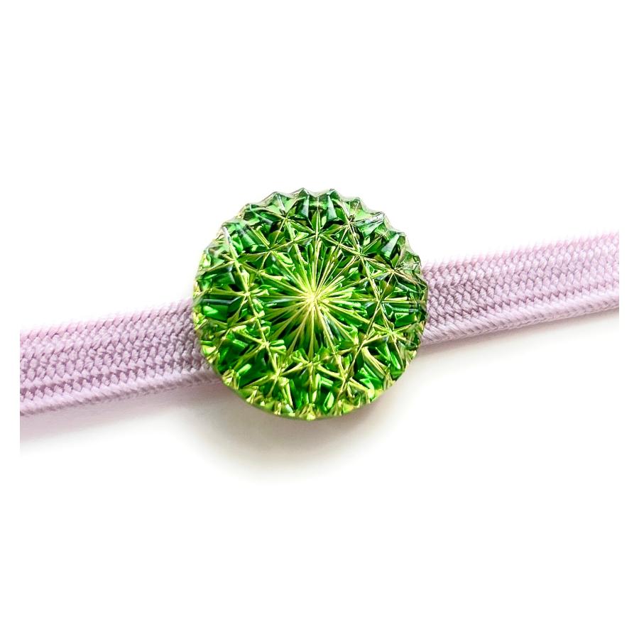 東京切子帯留め　ひまわり　グリーン・ゴールド |  | 03