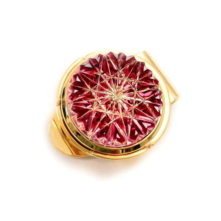 東京切子ゴルフマーカー　ひまわり　金赤・ゴールド | 