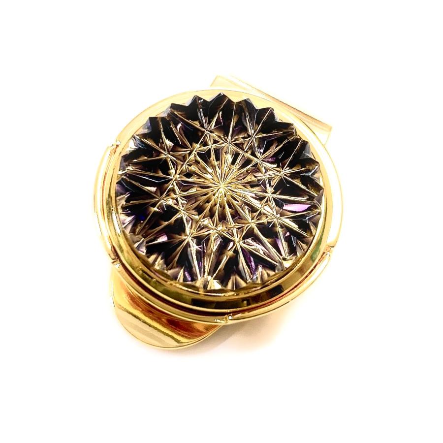 東京切子ゴルフマーカー　ひまわり　紫　ゴールド |  | 01