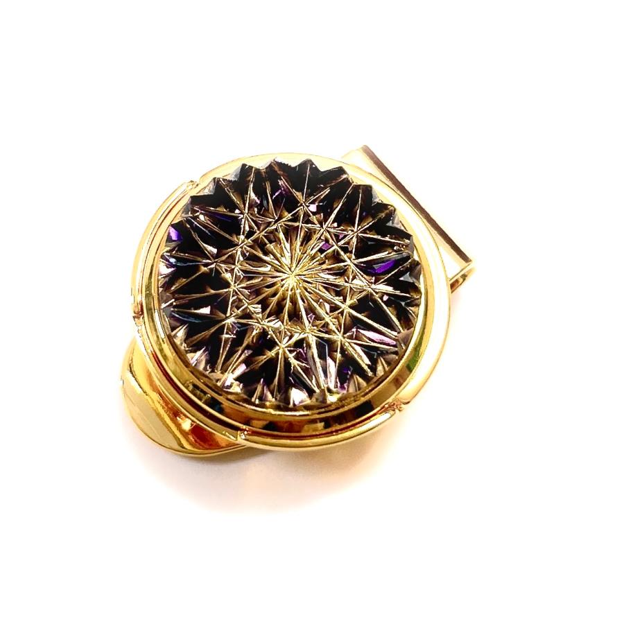 東京切子ゴルフマーカー　ひまわり　紫　ゴールド |  | 03